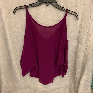 3/4 sleeve open shoulder blouse